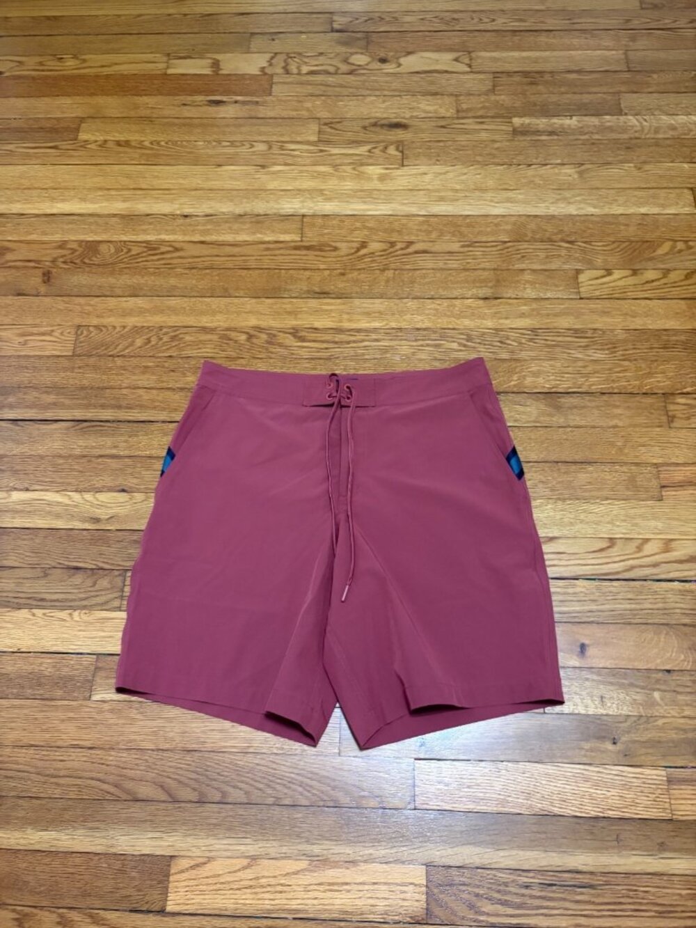 Lands' End Mens Swim Trunks Sz 34 Un-Lined Board Shorts Drawstring Bathing Suit